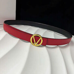 Faux Leather Reversible V Belt - White, Black, Red, Brown and Tan